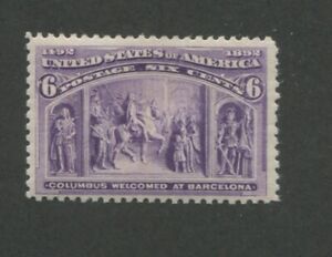 1893 United States Postage Stamp #235 Mint Never Hinged OG Bright Color