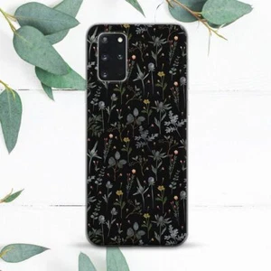 Wildflowers Nature Aesthetic Black Case For Samsung Note 20 S21 S22 S23 S24 FE - Picture 1 of 1
