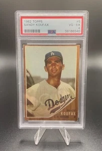 SANDY KOUFAX 1962 TOPPS PSA 4 #5 GRADED BASEBALL CARD - Picture 1 of 11