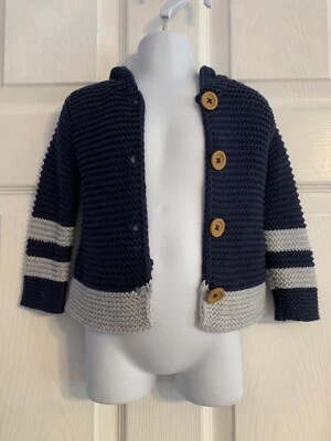 Cárdigan con Capucha NORDSTROM Bebé Algodón Orgánico Azul Del Mar Talla 6 Meses Foto 1 de 4