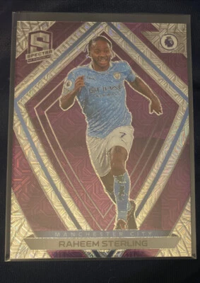 Raheem Sterling 2020-21 Panini Chronicles Spectra Purple Prizm Mojo Parallel #5 - Image 1 of 2
