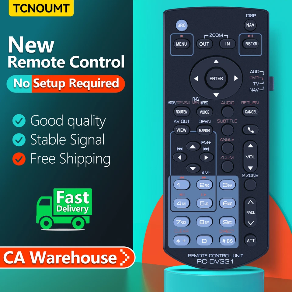 New RC-DV331 Remote Control For Kenwood Receivers DNX694S DNX574S DNX893S  - Image 1 of 3