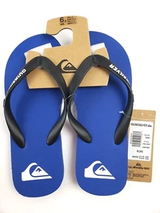 Quiksilver Logo Molokai Flip Flops Sandals Size Big Kid 6 Youth NEW Tags - Picture 1 of 3