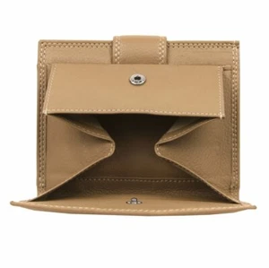 Geldbörse Damen Portemonnaie Portmonee Lederbörse Geldtasche Hellbraun - Bild 1 von 6