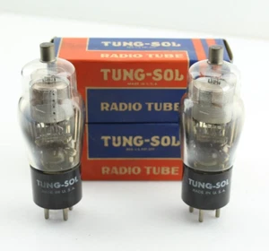 New Qty 2 TUNG-SOL 24A Made in USA 322 Mfg Code NOS Vacuum Tubes - Picture 1 of 11