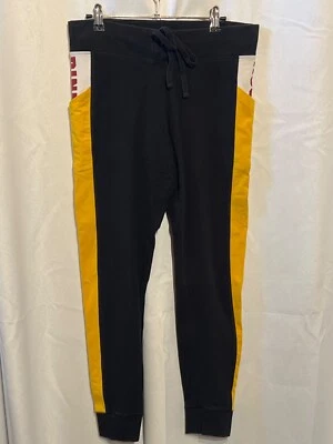 Pantalones Jogger Victorias Secret Rosa ASU Talla L Negro/Amarillo Con Cordón Cintura Foto 1 de 4