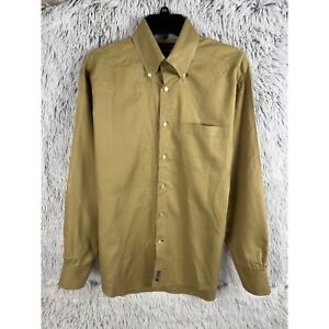 Vintage Tommy Hilfiger Shirt Mens Medium Tan Safari Long Sleeve Button Down