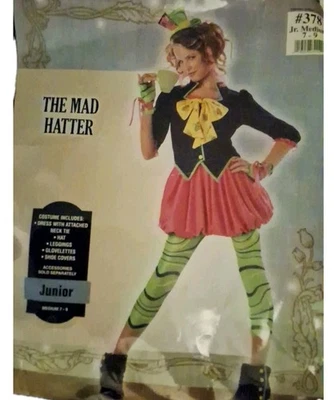 Disfraz California País de las Maravillas Sombrerero Loco Halloween Niñas Jr M 7-9 NUEVO EN CAJA Foto 1 de 4
