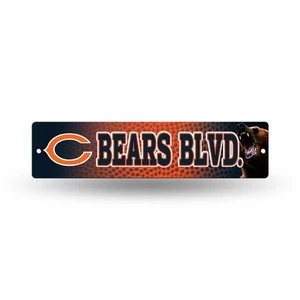 Decoración de letrero de calle de plástico de 16 pulgadas de los Chicago Bears de la NFL - Imagen 1 de 7