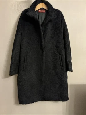 Max Mara Studio Beautiful Black Alpaca & Wool Coat - Size 16 - Image 1 of 4