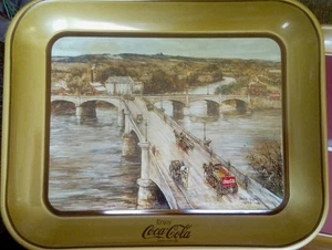 1984 FOURTH Y BRIDGE ZANESVILLE OH COCA COLA  METAL TRAY  - Bild 1 von 2