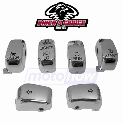 Bikers Choice Handlebar Switch Caps for 1996-2009 Harley Davidson FLHT dg Foto 1 de 4