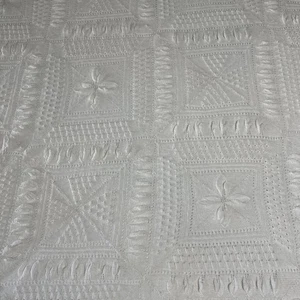 Vintage Hand Crocheted White Coverlet Bed Cover Bedspread - Picture 1 of 11