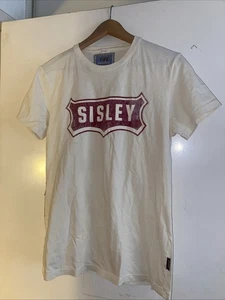Camiseta Sisley Hecha en Túnez Bebé Logotipo de Caja Boho Mujeres Mediana Festival Top - Imagen 1 de 10