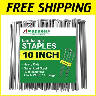 Оцинкованные ландшафтные скобы 10 дюймов 11 г упаковка 300 шт. - Изображение 1 из 4