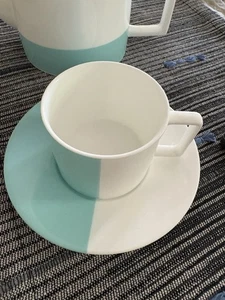 Tiffany&Co Color Block teapot Blue White Bone China from JP - Picture 1 of 3