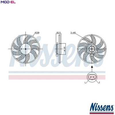 FAN ENGINE COOLING 850105 FOR AUDI Q3 A6/Allroad/C7 A7/Sportback CNHA 2.0L 4cyl - Image 1 of 4