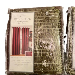Victoria Classics Wide Stripe Set Of 2 Panel 60"x84" Champagne NEW - Picture 1 of 7