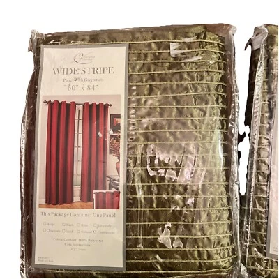Victoria Classics Wide Stripe Set Of 2 Panel  60"x84" Champagne NEW - Image 1 of 4