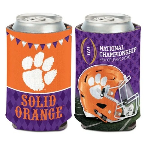 CLEMSON TIGERS 2020 NATIONAL CHAMPIONSHIP CAN BOTTLE COOLER HOLDER COOZIE Cover