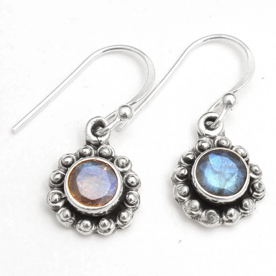 Pendiente colgante de labradorita-joyería de plata de ley 925, regalo perfecto Foto 1 de 4