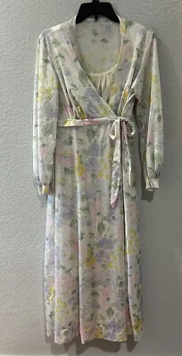 Conjunto de Roupão de Camisola Miss Elaine Lingerie Peignoir Feminina Tamanho Pequeno P EUA Vintage - Imagem 1 de 4