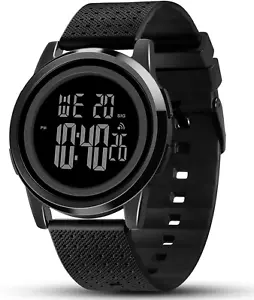 Mens Watch Ultra-Thin Digital Sports Watch Waterproof Stainless Steel Fashion Wr - Picture 1 of 12