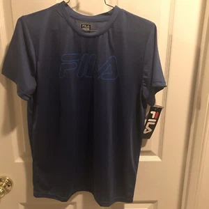 New Boys Youth FILA Performance Tech T-Shirt Size Large 14/16 Blue - Picture 1 of 5