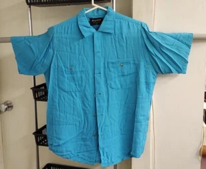 ROCKABILLY BLU CALIFORNIANA! CAMICIA ATOMIC AGE VINTAGE RETRO KING LOUIE DIECI Strike - Foto 1 di 3
