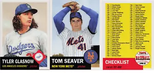 2025 Topps Living Set 799, 800, CL-08 Seaver, Glasnow &Checklist w Box Free Ship - Picture 1 of 7