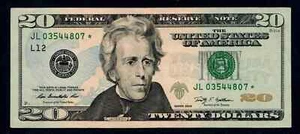 ⭐️$20 2009 Federal Reserve Note STAR Free Shipping (B167) - Picture 1 of 2