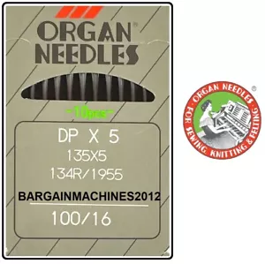 ORGAN DP X 5 135 X 5 134 R / 1955 SIZE 100/16 INDUSTRIAL SEWING MACHINE NEEDLES - Picture 1 of 3