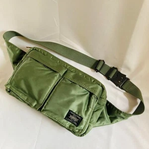 YOSHIDA PORTER Tanker Waist Bag Shoulder bag Sage green unisex Japan Authentic - Picture 1 of 17
