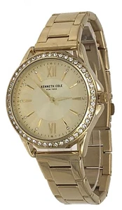 Kenneth Cole KCWLG2176503 Women's Gold Stainless Steel Crystal Accented Watch - Picture 1 of 3