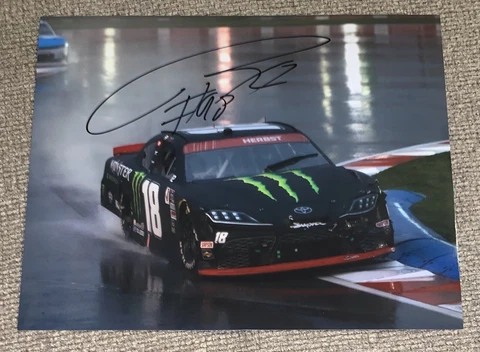 Riley Herbst Signed 8x10 Photo Monster Energy Car On The Track NASCAR Auto COA Cover
