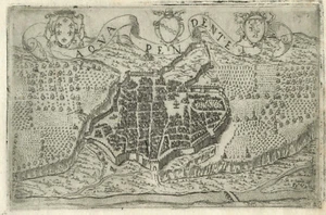 Antique Map "Acquapendente" (Italy) Francesco Valegio-D. Rascicotti, c.1598 - Picture 1 of 2