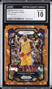 2023-24 PANINI PRIZM ORANGE ICE #181 SHAQUILLE O'NEAL CGC 10 GEM MINT - Picture 1 of 2