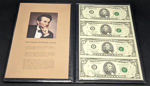 Series 1995 Uncut $5 Note Four Count Sheet - World Reserve Monetary Exchange - Picture 1 of 6