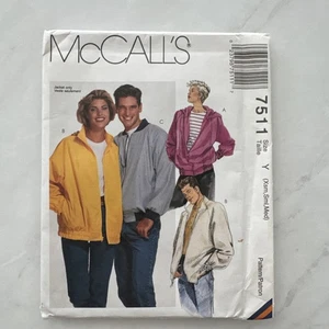 McCall’s 7511 Sewing Pattern Misses , Men’s Teen Unlined Jacket UNCUT - Picture 1 of 8