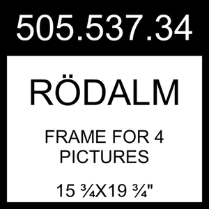 IKEA RODALM RÖDALM Frame For 4 Pictures Black 15 ¾x19 ¾" 505.537.34 - Picture 1 of 1
