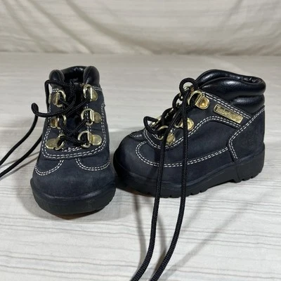 Botas de campo Timberland vintage para niños pequeños negras talla 4 Med C1 Foto 1 de 4