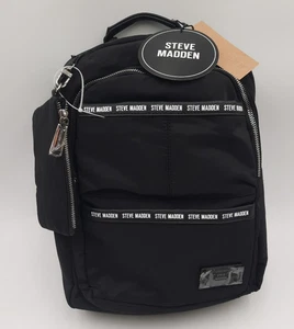Mochila y muñeca Steve Madden BRICHH negra con logotipo de firma multi bolsillo nueva con etiquetas - Imagen 1 de 24