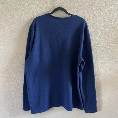 Suéter John Varvatos EE. UU. Para Hombres XXL 2XL Azul Real Henley Mezcla de Lana Preppy Foto 1 de 4