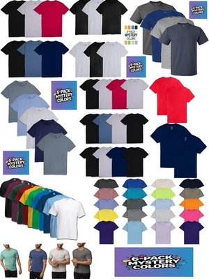 Hombre 6-Pack Surtido Crew T Camisas Fruit of the Loom Misterio Colores & Primas - Imagen 1 de 4