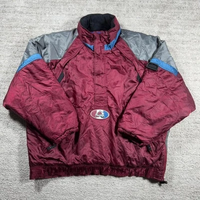 Vintage Starter NHL Hockey 90’s Colorado Avalanche Burgundy Pullover Jacket - Image 1 of 4