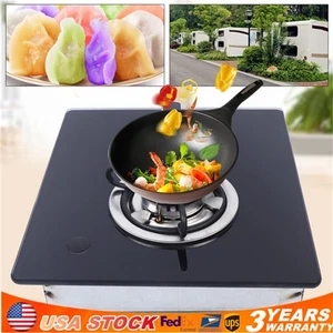 Built-In 1 Burner LPG Gas Stove Hob for Boat Caravan RV Camper with Glass - Picture 1 of 12