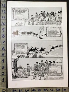 1924 CHRISTMAS SANTA FRANKLIN OLIVER SPORT EQUESTRIAN HUNT HOUND CARTOON 30572 - Picture 1 of 1
