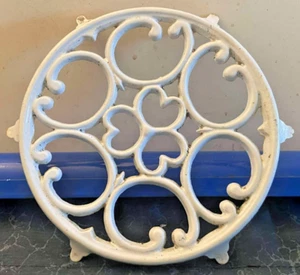 Remache de hierro fundido esmaltado blanco de 7"" usado - Imagen 1 de 3