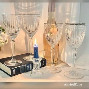 Copas de agua Waterford Crystal Hanover Platinum Waterford Marquis sopladas a mano -4 - Imagen 1 de 10