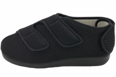 OrtoMed Klettschuhe Schwarz Verbandschuhe Senioren Klinik Pflege Klettverschluss